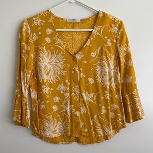 Obey floral button up top